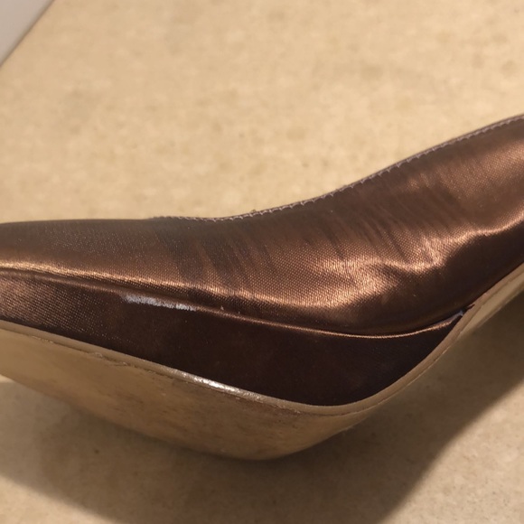 Lela Rose Unforgettable Moments Brown Satin Sandals - Picture 10 of 12